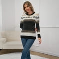 thumbnail image 5 of SOMER Christmas Sweaters for Women Casual Crewneck Long Sleeve Knit Winter Warm Printed Snowflake Holiday Patterned Jumper Pullover Tops, 5 of 7