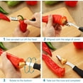 thumbnail image 4 of 2 Pcs Jalapeno Corer Tools Stainless Steel Chili Corer Remover with Serrated Edge, Multifunctional Fruit and Vegetable Tools for Kitchen or Outgoing Barbecue., 4 of 10