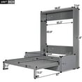 thumbnail image 3 of Queen Size Murphy Bed with Cushion, Solid Wood Mobile Cabinet Bed Wall Bed Storage Bed, Can be Folded into a Cabinet/Sofa, Suitable for Bedroom Home Office or Small Room, Gray, 3 of 7