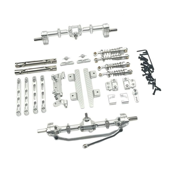 MERIGLARE RC Car Spare Parts Kits RC Accessories Sturdy RC Front Rear Axle RC Upgrade Metal for 1/12 MN82 LC79 RC Vehicles RC Hobby Car argent