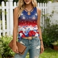 thumbnail image 4 of Noric Women's Sleeveless Tank Tops 4th of July Print O-Ring Cutout Loose Fit Casual Summer Tops, 4 of 7