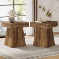 thumbnail image 5 of Tribesigns Small Square End Table with Wide Base for Living Room, Brown, 5 of 7