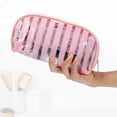 thumbnail image 4 of Bolsa de Maquillaje Transparente Unique Bargains Neceser Organizador para Viajes PVC Rosa, 4 of 7