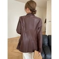 thumbnail image 5 of Chaqueta de cuero genuino para mujer, chaqueta de primavera y otoño de 2024, nueva moda, abrigo de piel de oveja natural de manga larga con un solo botón, 5 of 5