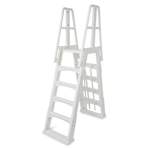 Open Box Vinyl Works A Frame Ladder w/ Barrier for Swimming Pools 48-56" Tall