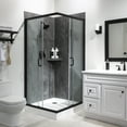 thumbnail image 3 of Palisade 36in x 36in x 78in Waterproof Vinyl Corner Shower Surround Kit with Accessories in Urban Quarry, 3 of 8