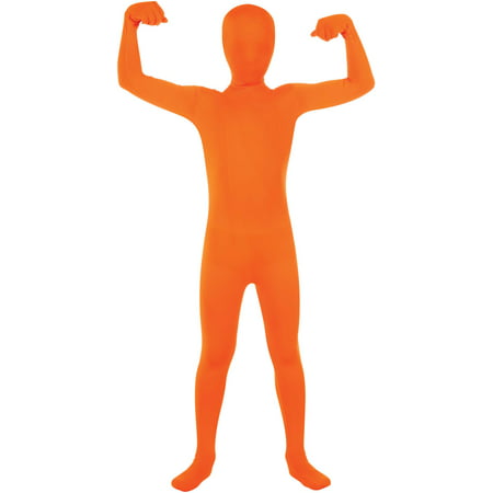 Boys Second Skin Orange Zentai Costume Jumpsuit