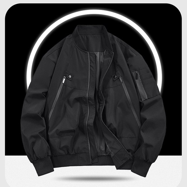 Puntoco Chaqueta Informal De Manga Larga Con Bolsillo Y Cremallera Y Diseño De Color Sólido A La Moda Para Hombre