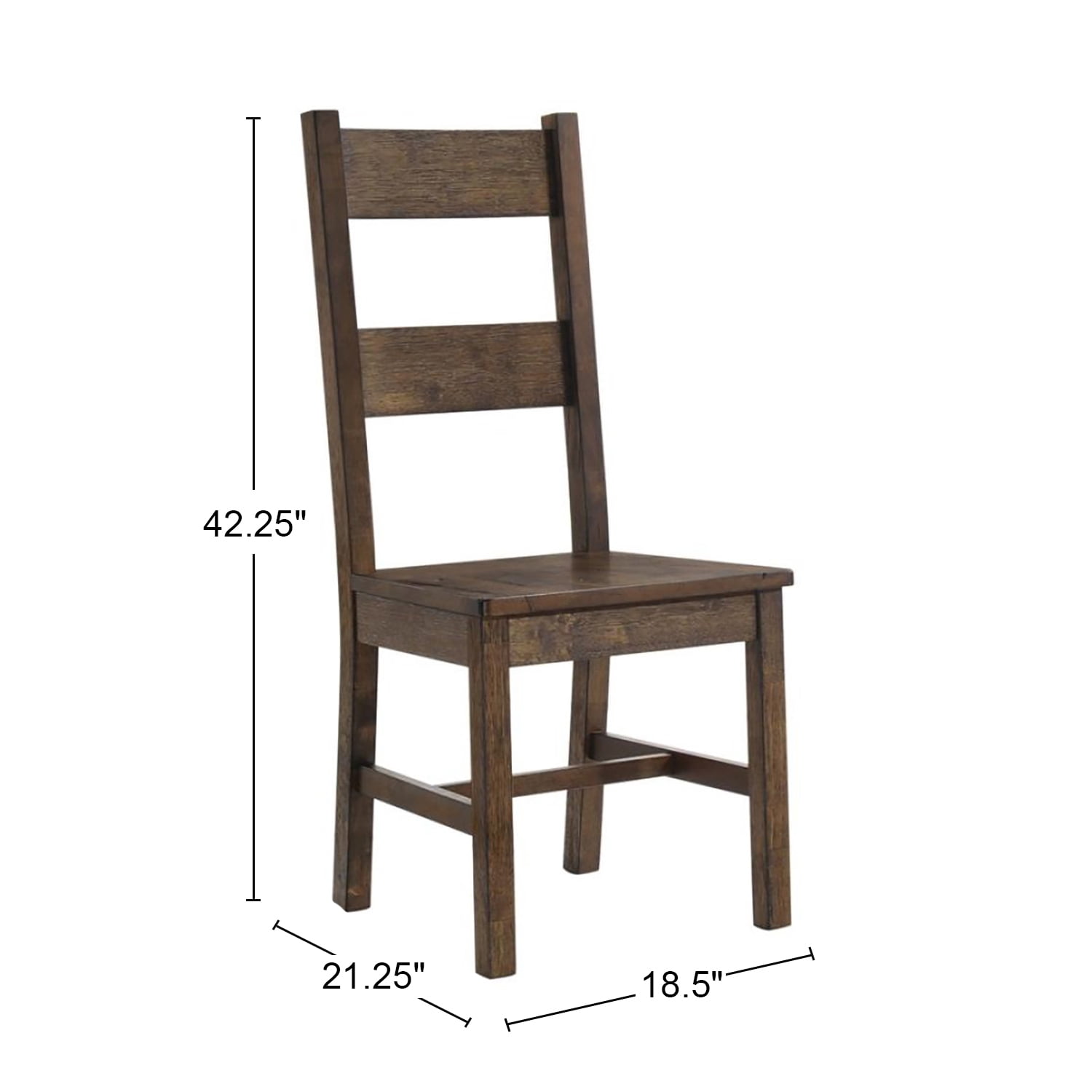 Lisonu Rustic Farmhouse Dining Chairs, Set of 2, High Ladder Back Solid Wood Kitchen Chairs, Traditional Side Chair for Dining Room, Rustic Golden Brown Finish