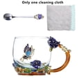 thumbnail image 4 of Yuarrent 350ml esmalte azul rosa flor taza de café de cristal 320ml Margarita leche té copas de vino whisky cóctel regalo chupito taza con cuchara Teteras Rosa Azul 320ML Yuarrent HA005099-02B, 4 of 6