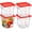 Red, variant on 4 Pcs 4qt Food Storage Container with Lids Bulk Clear Commercial Food Storage Bins with Scale Handle Space Saving Restaurant Tubs for Kitchen Prep Proof Dough Marinating Meat(White, Blue)