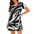 thumbnail image 1 of Easygdp Leopard And Zebra 2 Camisón de manga corta para mujer, informal, estampado, 1 of 6