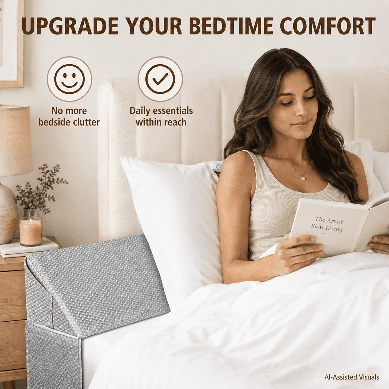 SORMAG Wedge Pillow Headboard,Bed Wedge Pillow for Headboard,Bed Mattress Gap Filler,Headboard Pillow,Pillow Wedge for Headboard Gap(0-8") Grey King Size 76"x10"x6"