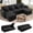 107" Corduroy Black, variant on FFH 83" Sectional Sofa with Pull out Bed and Recliner, 3-in-1 Convertible Sleeper Couch Bed for Living Room, Adjustable Backrest, Table Board, USB Ports, Cup Holder and Storage, Black