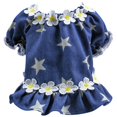 thumbnail image 1 of Vestido de margaritas, ropa para perros, ropa para mascotas, trajes para pequeños Yorkies con estampado de algodón para primavera y verano, color azul, 1 of 4