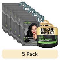(5 pack) Herbishh Hair Dye Shampoo Black Color 3-in-1 Travel Pack (30ml x5)   Keratin Argan Oil Hair Mask for Dry, Damaged & Color Treated Hair, 150ml, Long Lasting Hair Color, For Women & Men