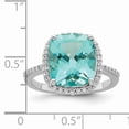 thumbnail image 3 of TheJewelryHut Sterling Silver Rhodium-plated Light Blue Crystal CZ Halo Ring, 3 of 3