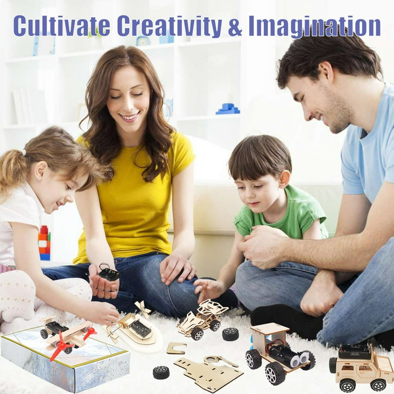 5 in 1 STEM Model Car Kits, STEM Projects for Kids, Toys for Boys Age 8-12,  3D Wooden Puzzles, Educational Science Crafts Building Kit, Birthday Gifts