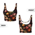 thumbnail image 5 of Fotbe Colorful Tulips Pattern Womens' Sports Bra Longline Wirefree Padded with Medium Support Sports Moisture-Wicking Workou Vest,Tank Top-Medium, 5 of 7