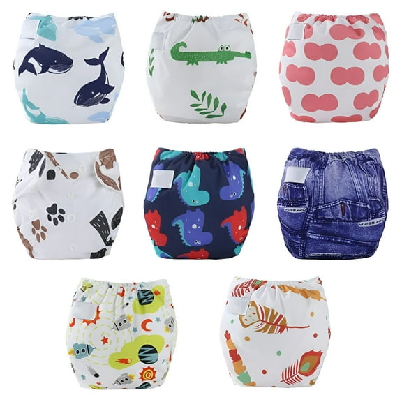 TELOLY 8 Sizes Baby Infant Reusable Breathable Washable Cloth Diaper Kids Cartoon Nappy Cover Diapers