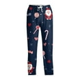 thumbnail image 4 of Fabrcox Christmas Pajama Pants for Men Wide Leg Baggy Elastic Waist Pj Pants with Pockets Casual Santa Claus Printed Drawstring Pajama Bottoms Navy M, 4 of 4