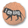 thumbnail image 1 of Coussin Rond Naturel Contour Lion Animal Noir Décoration Maison, 1 of 3