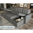 thumbnail image 6 of VANACC 112" Sectional Sofa with Double Storage Chaise,Reversible Pull Out Couch for Living Room,Gray, 6 of 13