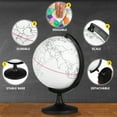 thumbnail image 3 of Mersess Desktop Blank Globe for Coloring, Erasable Unpainted Globe Decoration, Creative Globe Prop for Home or Office, 3 of 10