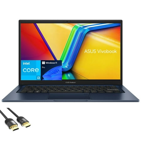 ASUS Vivobook Laptop for Students and Business, 14" FHD Micro-Edge Display, 12th Gen Intel Core i3-1215U, 16GB RAM, 1TB PCIe SSD, WiFi 6E, Webcam, 180° Lay-Flat, USB-C, Mytrix HDMI Cable, Win 11 Pro