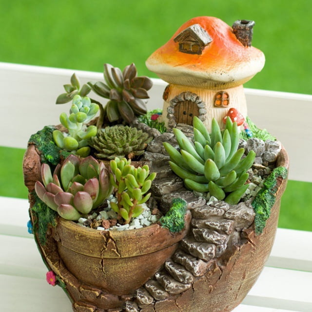 casa estatuils de resina para hierba cactus pntas s hogar jardín decoración de paisaje Macarena macetas suculentas