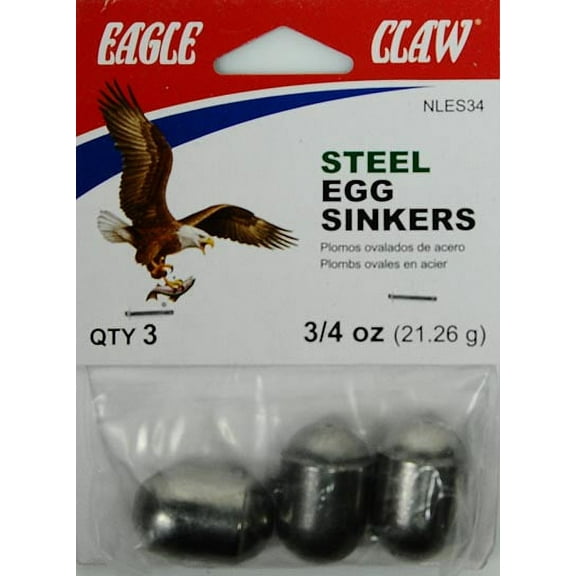 Eagle Claw Fishing, NLES34 Steel Egg Sinker Weight, 1/2 oz.