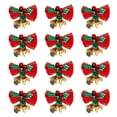thumbnail image 1 of Christmas Tree Bows With Bells Cloth Mini Holiday Decorations Ornaments Bell,3*4.5CM, 1 of 1
