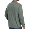 thumbnail image 6 of JWD Mens Long Sleeve Polo Shirt Classic Collared Button Pullover Casual Regular Fit Soft Lightweight Knit Top Green 2XL, 6 of 8