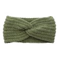 thumbnail image 1 of Banda para el pelo de lana tejida con forma de cruz, protector de orejas, diadema tejida a mano, accesorios para el cabello de moda plana y cálida para otoño e invierno, 1 of 6