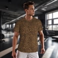 thumbnail image 3 of Wukai Leopard Print Men's Short-Sleeved Mesh T-Shirt,Quick-Dry Short Sleeve Workout T-Shirt-X-Small, 3 of 8
