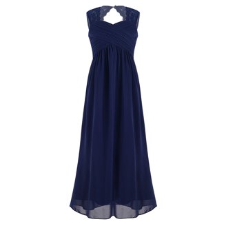 CHICTRY Big Girls Chiffon Lace Wedding Party Bridesmaid Ball Gown Juniors  Maxi Dress,Sizes 4-16 - Walmart.com