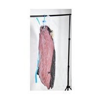 QQbed XL 4 Pack Double Seal Waterproof Hanging Vacuum Storage Bags with Hook 47"x28" (120x70cm) Reduces Size by up to 80%