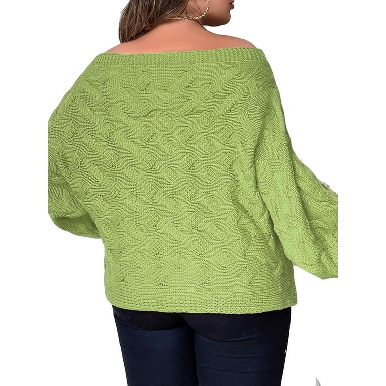 Plus size lime store green sweater