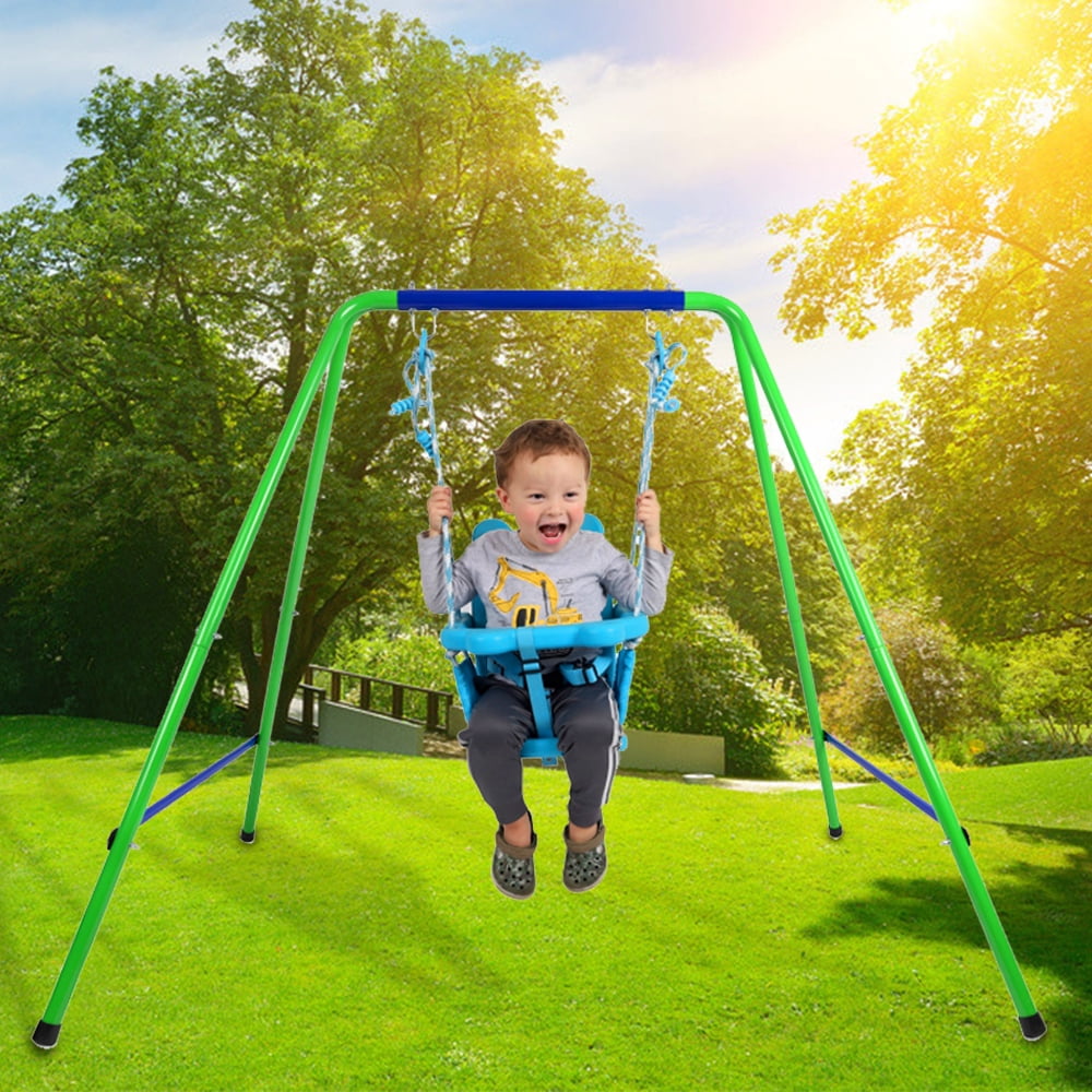 Clearance! Toddler Swing Set, A-Frame Outdoor Folding Swing Chair
