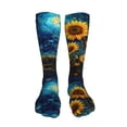 thumbnail image 5 of Naloa Vintage Starry Sky Sunflower High Stockings Women Thigh High Stockings Over Knee Long Stockings-One Size, 5 of 8