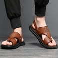 thumbnail image 2 of Sandals for Men with Back Strap Comfortable Beach Summer Leather Walking Flip Flops Orthopedic Slip on Slides, 2 of 7