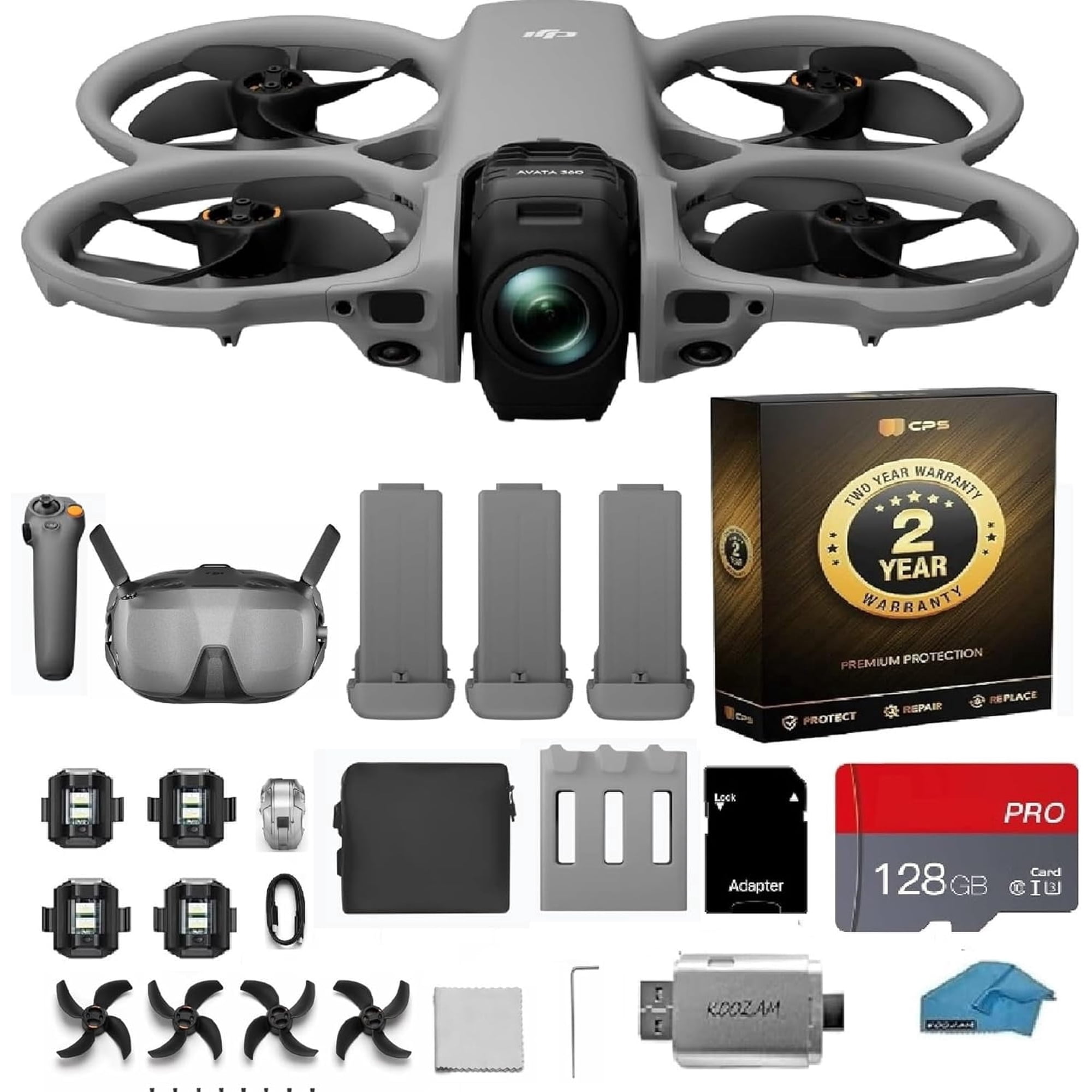 DJI Avata 360 Motion Fly More Combo FPV Drone with Camera, 3 Battery Bundle Includes Goggles N3 and RC Motion 3 for Intuitive Motion Control and Easy ACRO 360° Immersive Flight Drone Kit