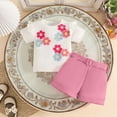 thumbnail image 2 of KPOPLK 2 Piece Baby Girl Summer Clothes Short Sleeve Gingham Puff Sleeve with Elastic Waist Shorts Outfits Set 1t 2t 3t 4t 5t 6t(6-9 Months,Pink), 2 of 8