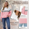thumbnail image 3 of TEMOFON Womens Sweatshirts Long Sleeve Shirts for Fall Tops Crew Neck Winter Clothes Loose Fitting Tops for Women Clothes Pink M, 3 of 9