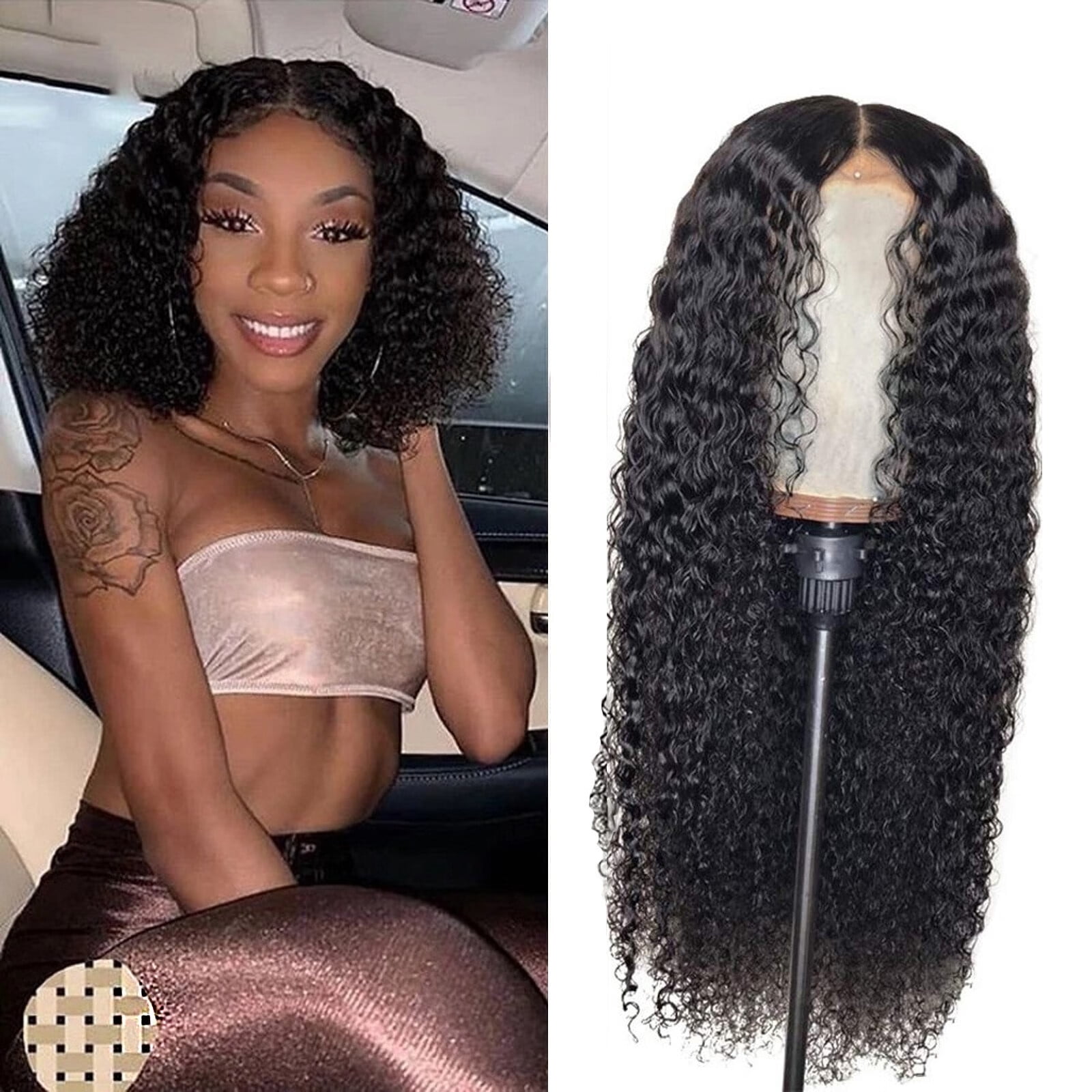 UTOURSPeruvian Curly Human Hair Wig Glueless Lace Front Human Hair