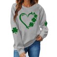 thumbnail image 2 of YABCSAZ St Patrick's Day Sweatshirts for Women Casaul Loose Oversize Shirts Long Sleeve Irish Shirts Shamrock Clover Printed Blouse, Paddy's Day Great Parade Tops, 2 of 4
