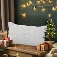 thumbnail image 6 of Christmas Embroidered Pillow Cover 11.8x19.6in, Green Soft Plush Polyester Case with Tree & Snowflake, Lumbar Cushion Cover for Sofa Living Room Holiday Decor, 6 of 8