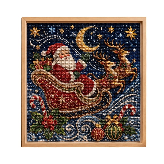 Christmas Pearl Diamond Painting DIY Art Kit with Frame, Christmas Pearl Bead Art Craft for Adults, Diamond Dotz Bead Painting Party Gift for Home Wall Deco