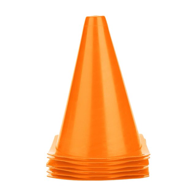 Cono de Entrenamiento de fútbol de 18cm, barreras de fútbol, accesorio de soporte de marcador de plástico (naranja), 6 uds. NikouMX Deportes