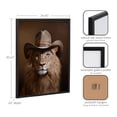 thumbnail image 6 of Kate and Laurel Lion Wearing a Western Cowboy Hat Framed Wall Art by The Creative Bunch Studio, 16x20 Black, Dramatic Cowboy Lion Art for Wall, 6 of 7